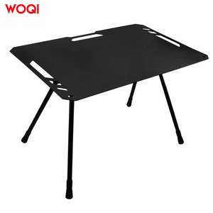 โต๊ะพับกลางแจ้ง Woqi ขนาด 60x40x40 ซม. โครงเหล็ก น้ำหนักเบา พกพาสะดวก สำหรับตั้งแคมป์ ปิกนิก ดีไซน์มินิมอล สีดำ - Product Image 1