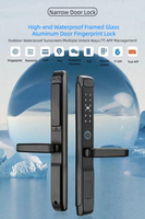 Serrures intelligentes multipoints connectées en Wi-Fi pour portes coulissantes en verre et à cadre en aluminium, corps de serrure multipoints en acier inoxydable pour
