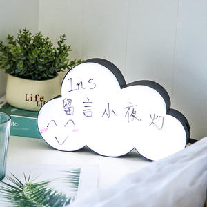 Tablero de escritura de mensajes <span class=keywords><strong>LED</strong></span> acrílico de nubes de dibujos animados creativos tablero de dibujo <span class=keywords><strong>fluorescente</strong></span> 3D RGB <span class=keywords><strong>pizarra</strong></span> blanca categoría de producto - Product Image 3