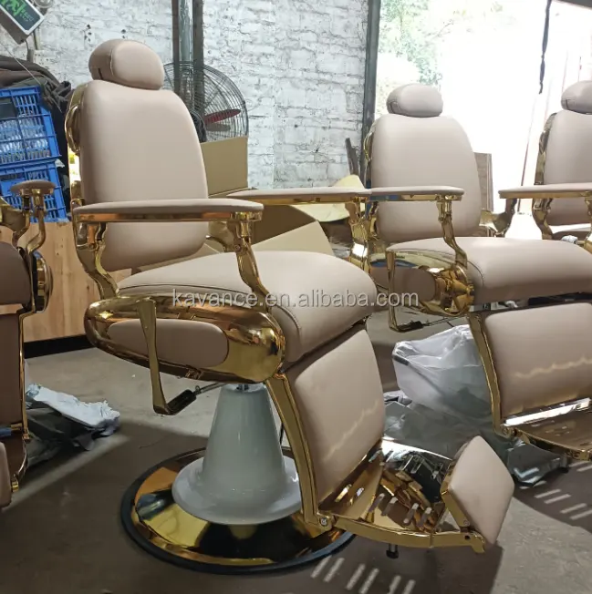 Wholesale Factory Supplier Salon Furniture Barber Shop Gold Antique Barber Chair for men