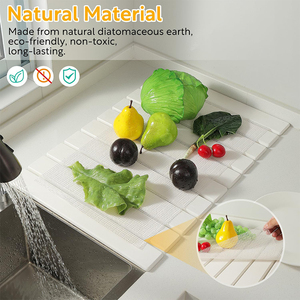 2025 nuevo superabsorbente diatomita tierra de diatomeas piedra <span class=keywords><strong>antideslizante</strong></span> plato rápido secado plegable piedra alfombra de baño para Baño - Product Image 2