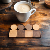 Sous-Verres Personnalisés pour Boissons Café Tasses Palettes et Tasses à Thé – Sous-Verres de Sublimation Carrés Ronds en Bois sur Mesure