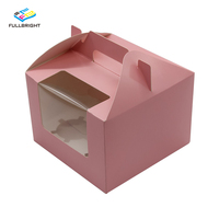 Boîte à gâteaux élégante rose carton transparent poignée de boîte à gâteaux en papier de qualité alimentaire Logo personnalisé pour l'emballage de gâteaux d'anniversaire Coffrets cadeaux sushis