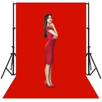 Kain Latar Belakang Green Screen Chroma Key untuk Fotografi, Siaran Langsung, Pemotretan - Campuran Poliester Katun Putih Biru