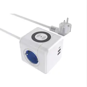 2023 New Eu/us Mobile Phone Accessories Power Cube 2 Usb Socket Fast Lamp Power Cube Strip