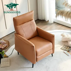 Modern Home Electric sofar Set European Style Genuine Leather Single Soft Luxury Manual Reclining Sofa Chair