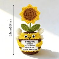 BH Factory Wholesale Cross-border Explosions Handmade Crochet Doll Frog Potted Bee Sunflower Knitted NEW ARRIVALS Indoor