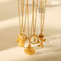 Collar con Colgante de Acero Inoxidable Chapado en Oro de 18K para Mujer, Diseño Simple y Elegante, Calidad Estándar Internacional, Ideal para Regalo