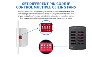 JF-068 + HD5 + miniR28 120ボルトワイヤレスコントロールスイッチユニバーサルウォールスイッチ調整可能風速レシーバーリモートスイッチ - Product Image 6