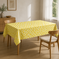 Nappe imperméable en PEVA jaune et blanche à motif losanges, 54 x 108 pouces, rectangulaire, en plastique, pour fête d'Halloween