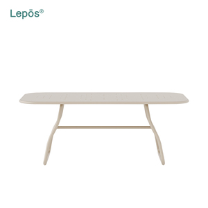 Venta directa de fábrica, muebles de jardín, Patio, mesa de <span class=keywords><strong>comedor</strong></span> de restaurante al aire libre rectangular de aluminio con recubrimiento de polvo duradero para <span class=keywords><strong>6</strong></span> <span class=keywords><strong>personas</strong></span> - Product Image 2