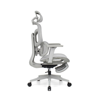 Fauteuil de bureau ergonomique pivotant en maille avec support lombaire et repose-pieds, modèle exécutif, fabriqué en Chine