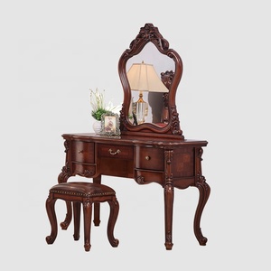 2020 nueva llegada real de lujo de madera antiguo aparadores soporte <span class=keywords><strong>vestidor</strong></span> dormitorio mesa de maquillaje muebles de tocador - Product Image 1