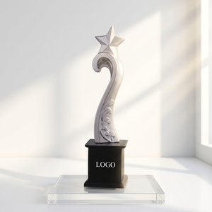 Trofeo Metálico en Forma de Estrella, Fundido a Presión, con Impresión UV y Diseño Grabado con Láser en Base Negra, Portátil para Premios Deportivos - Product Image 1