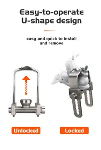 Garantire la sicurezza del rimorchio per esterni antifurto in acciaio inossidabile a forma di U blocco del rimorchio resistente alla corrosione della serratura dell'accoppiatore del rimorchio