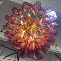 Lustre élégant de style américain moderne italien en améthyste, lustre rond violet pour restaurant, hôtel, villa, maison