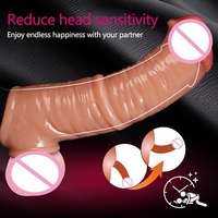 Condón de silicona con textura de cuero para pene, dispositivo de masturbación portátil para hombres, funda de silicona para dildo LM-D805