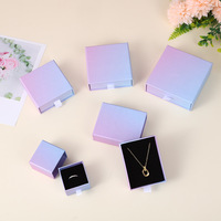 Emballage de luxe rose personnalisé pour bijoux avec tiroirs coulissants, boîte cadeau en papier à motifs, poignée coulissante mignonne pour colliers, boucles d'oreilles, bracelets