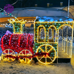 Grande Décoration de Train de Noël à LED pour Projet d'Éclairage Paysager Extérieur de Festival en Place Urbaine - Product Image 6