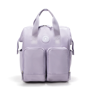 Sac à langer imperméable en polyester lavande de 7 pouces avec 2-3 compartiments, organisateur à fermeture éclair, sac à dos fourre-tout pour les voyages et le transport quotidien - Product Image 1