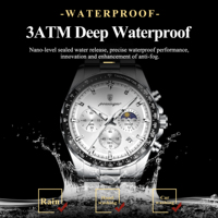 Montre chronographe pour homme Poedagar 879, luxe, originale, étanche, lumineuse, quartz, acier inoxydable, Montre Homme