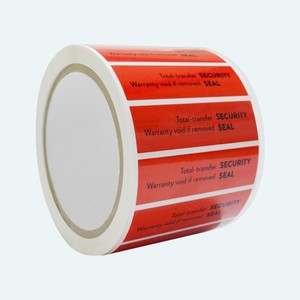 Cinta de Seguridad Vizlent Roja con Sello de Seguridad a Prueba de Manipulación, Impermeable si se Abre, Etiqueta de Seguridad de Papel, Rollo de Etiquetas Adhesivas - Product Image 2