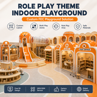 Peralatan Bermain Lunak Dalam Ruangan Orange Adventure City Role Play Zone Dengan Terowongan Merangkak untuk Operator FEC