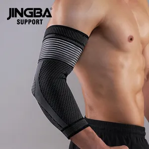 JINGBA venta al por mayor ODM antideslizante transpirable brazo completo soporte codo compresión brazo manga para hombres y mujeres para codo de tenista