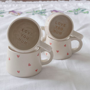Nouvelle collection 2025 – Ensemble de tasses à café en porcelaine peintes à la main, motif dessin animé, 400 ml, cadeau d'affaires de haute qualité, résistant au lave-vaisselle, poignée cœur 3D - Product Image 1