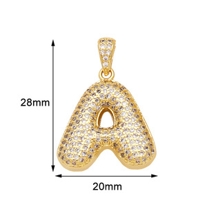 Collar con Colgante de 26 Letras con Mini Pavé de Circonitas Chapado en Oro de 18K para Mujer Joyería para Hombre con Diamantes Completos - Product Image 5