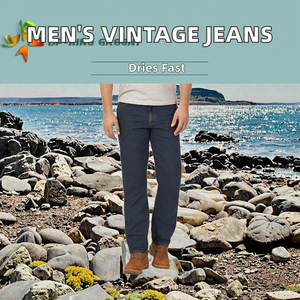 Jeans de Pierna Recta para Hombre, Estilo Americano, Ligeros, 100% Algodón, Lavados, Diseño de Color Sólido Vintage con Logotipo, Personalizados de Alta Calidad 2025 - Product Image 2