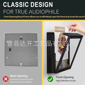 Wooden Vinyl Record Storage <b>Box</b> Wall Mounted Acrylic CD Display Rack <b>Music</b> Album Magazine Organizer 1 Layer - Product Image 4