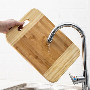 Tabla de cortar de bambú rectangular con asa, antibacteriana, duradera, para cortar frutas y verduras - Product Image 2