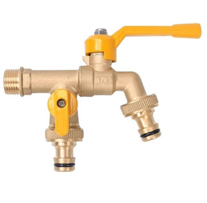 <span class=keywords><strong>Robinet</strong></span> de jardin <span class=keywords><strong>extérieur</strong></span> en laiton 1 entrée 2 sorties <span class=keywords><strong>robinet</strong></span> antigel de couleur laiton naturel avec connecteur de <span class=keywords><strong>tuyau</strong></span> - Product Image 4