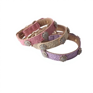 Collier pour animaux de compagnie en cuir PU avec strass, collier pour <span class=keywords><strong>chien</strong></span> et chat, design de bijoux exquis et étincelant, magnifique collier pour animaux de compagnie - Product Image 6