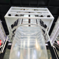 Machine de soufflage de film co-extrudé automatique à trois couches pour emballages robustes et alimentaires, avec enroulement à interstice central et rendement élevé
