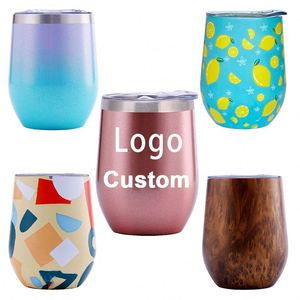 Factory Custom with Print Logo Wholesale 8 Oz 12 OZ <b>Double</b> <b>Wall</b> Stainless Steel Out Door Wine Tumbler Beer <b>Mug</b> Tumbler Cup - Product Image 2