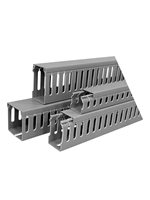 Organiseur de câbles en PVC solide ignifuge gris résistant aux UV de 40-60 mm, canaux de câblage flexibles à dents rugueuses, gaines de câblage à fentes