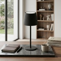 Lampe de bureau LED portable rechargeable sans fil pour restaurant et chambre, 3 couleurs, commande tactile, style classique minimaliste
