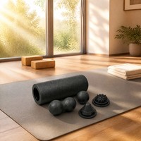 Set de Rodillos de Espuma para Yoga 5 en 1, Rodillo de Masaje de EPP de Alta Densidad con Accesorios para Yoga, Pilates, Fisioterapia, Gimnasio y Hogar