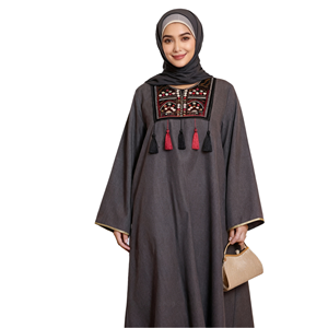 Abaya ouverte pour femmes musulmanes avec cardigan hijab, collection hiver/été, tissu polyester scintillant, nouvelle arrivée - Product Image 1