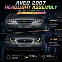 Phares LED RGB Angel Eye pour AVEO GT ACTIVO / AVEO Family Car, mise à niveau personnalisable des phares de voiture