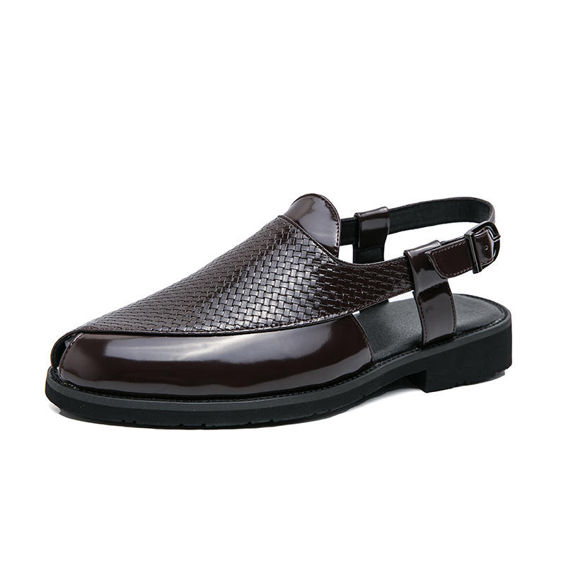 Sandals for Men Business Casual Breathable Hollow Pointed