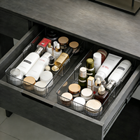 COIZY Boîte de rangement à grille pour tiroir, compartiment rétractable pour cosmétiques, commode, armoire profonde, organisation de bureau, chambre à coucher, en plastique