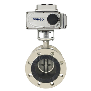 SONGO DN50 2 pulgadas doble falange de caucho EPDM asiento de la válvula de mariposa de acero inoxidable eléctrico motorizado actuador - Product Image 1