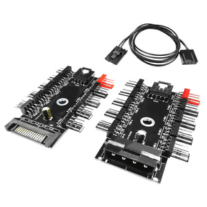 Hub de ventilateur PWM 10 ports <span class=keywords><strong>IDE</strong></span>/<span class=keywords><strong>SATA</strong></span> vers adaptateur 4 broches avec contrôle de vitesse multicanal pour système de refroidissement de boîtier PC - Product Image 1
