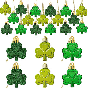 DAMAI Decoración para el Día de San Patricio, Juego de Adornos de Monedas Doradas con Trébol, 24 Piezas, Decoración Colgante para Fiestas, Adornos de Trébol de Plástico - Product Image 4