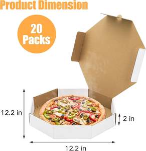 Cajas de Pizza Octagonales Blancas de Cartón Kraft, Caja de Pizza Corrugada, Cajas de Embalaje para Llevar Comida, para Galletas, Pasteles, Tartas, Recuerdos de Fiesta - Product Image 2
