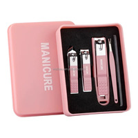 Kit d'ongles de manucure et de pédicure en acier au carbone de luxe professionnel pour adultes et nourrissons emballage en boîte