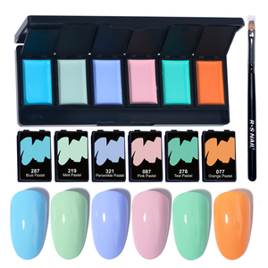 R S Nail Gel de Peinture pour Ongles Couleurs Macaron Sans <span class=keywords><strong>MEMA</strong></span>/TPO Non Toxique Haute Qualité Crème Solide Palette de Gels de Peinture Japonais - Product Image 1